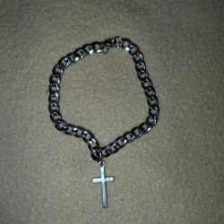 Men's Stainless Steel Bracelet With Cross