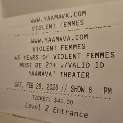 Violent Femmes Live Tonight At Yaamava $25 Each X 2 = PAIR