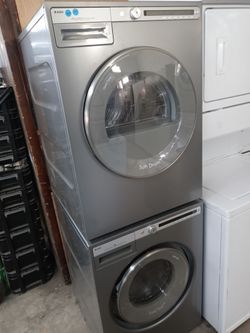 Asko 24" light gray stackable front load washer and dryer set - Free delivery