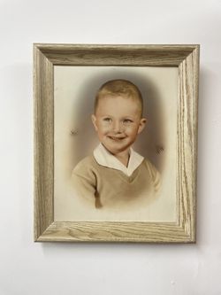 Mid Century Vintage Portrait Photograph Art Painting