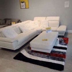 White Rio Sectional Sofa!$899!*SAME DAY DELIVERY*NO CREDIT NEEDED*