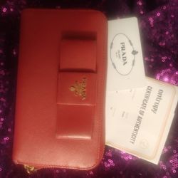 Prada Long Wallet With Bow