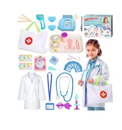 39PCS Doctor Kit for Kids Toddler 3 4 5 6 Years, STEM Educational Toys, Pink&Blue Pretend Play Doctor Dentist Play Set Toys, Birthday Gift for Kids Bo