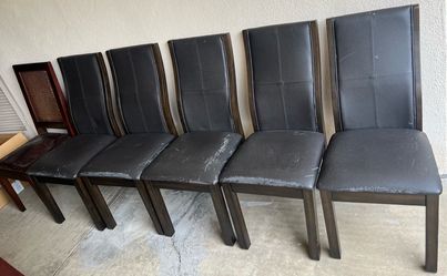 FREE - 6 Faux Leather Dining Chairs