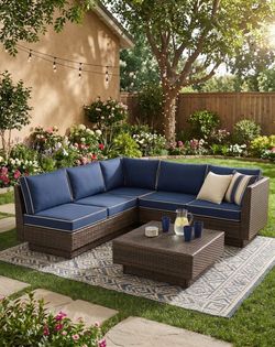 High quality Costco quality patio furniture set brand new in the box 5 inch thick cushions outdoor patio sofa set 🆕