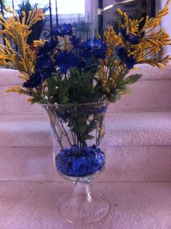 Beautiful glass vase filled with flowers