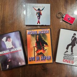 Michael Jackson 3 Dvds 1 Book 1 Keychain Lot