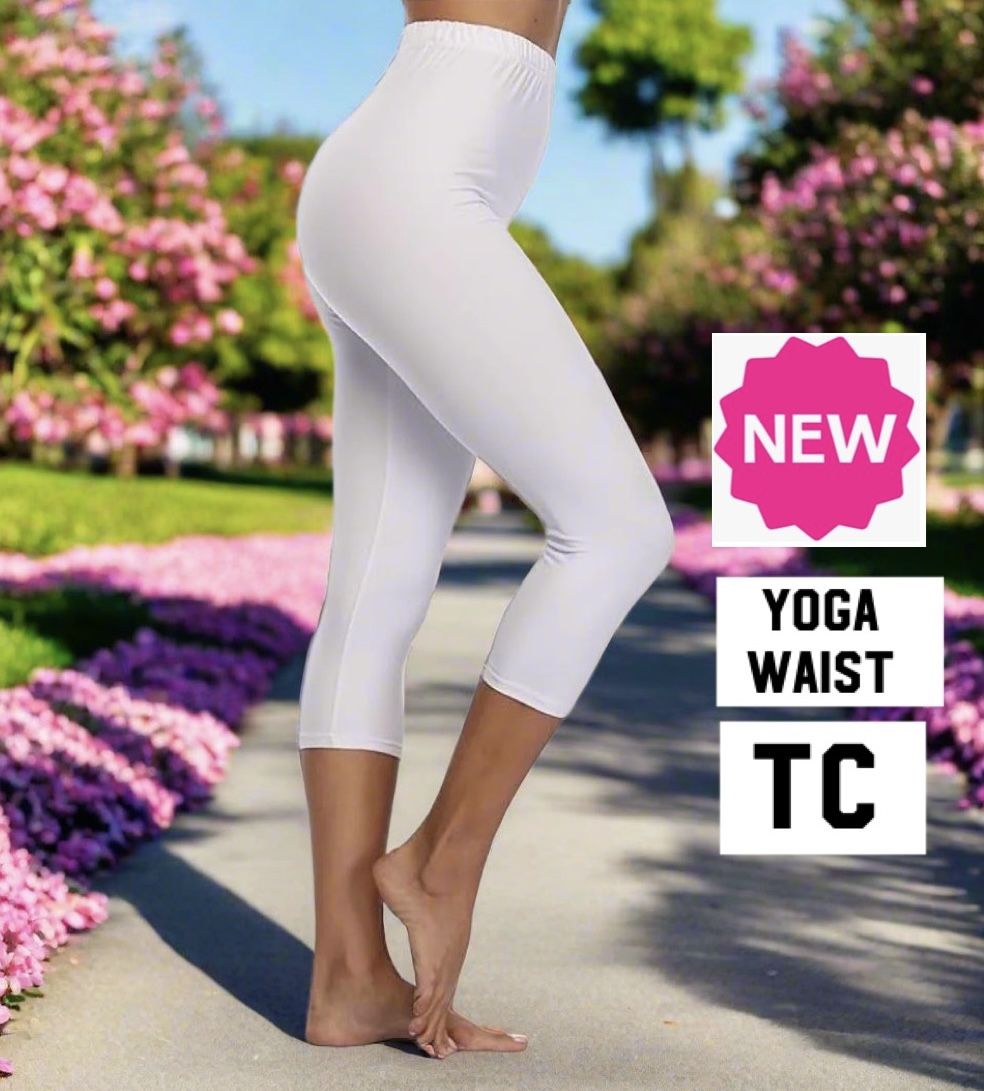 NEW Womens Capris White Leggings Soft As Lularoe OS/TC