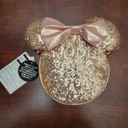 Tokyo Disney Rose Gold Sequin Minnie Mouse Bag
