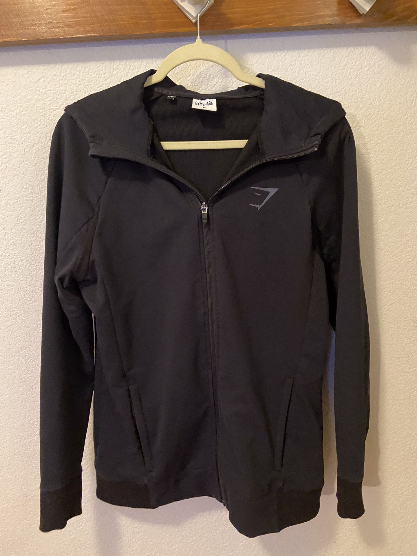 Gymshark Men’s Full-Zip Hoodie – Size Medium – Black