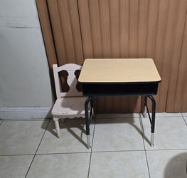 KIDS DESK Open Front Desk with Metal Storage Book Box, Adjustable