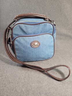 Avon Denim Organizer Bag – Multiple Compartments & Shoulder Strap 