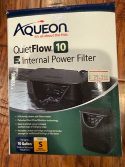 Aqueon QuietFlow 10 E Internal Power Filter for Fish Tank Aquarium