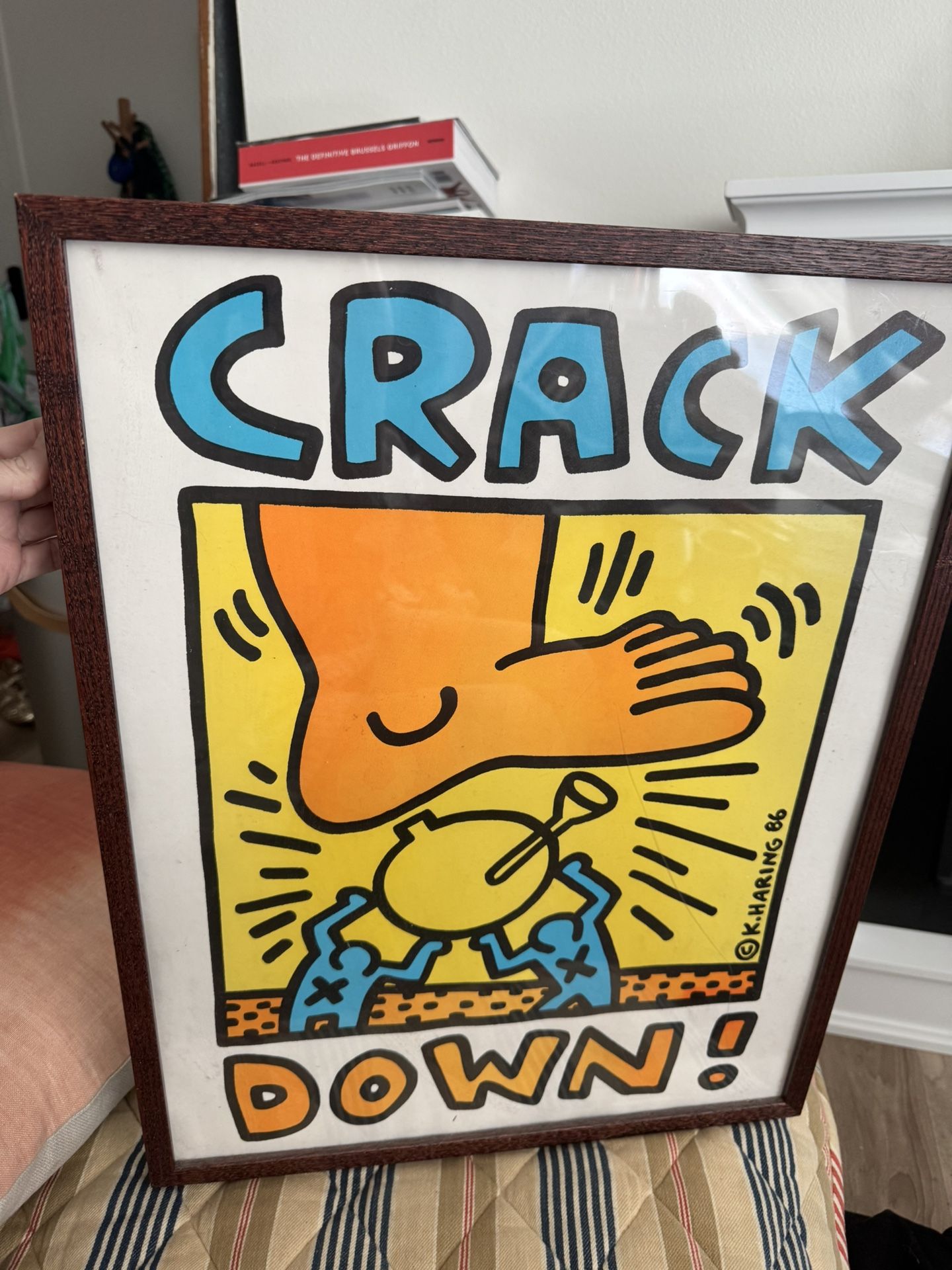 Framed Keith Haring Poster “crack down”