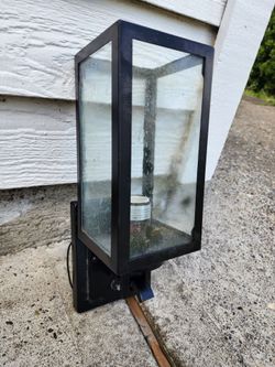 3 New Dusk-to-Dawn Outdoor Wall Lantern Lights – Black – 2 in Box + 1 Extra