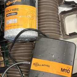 gallagher m10 fence energizer with 400m of polywire