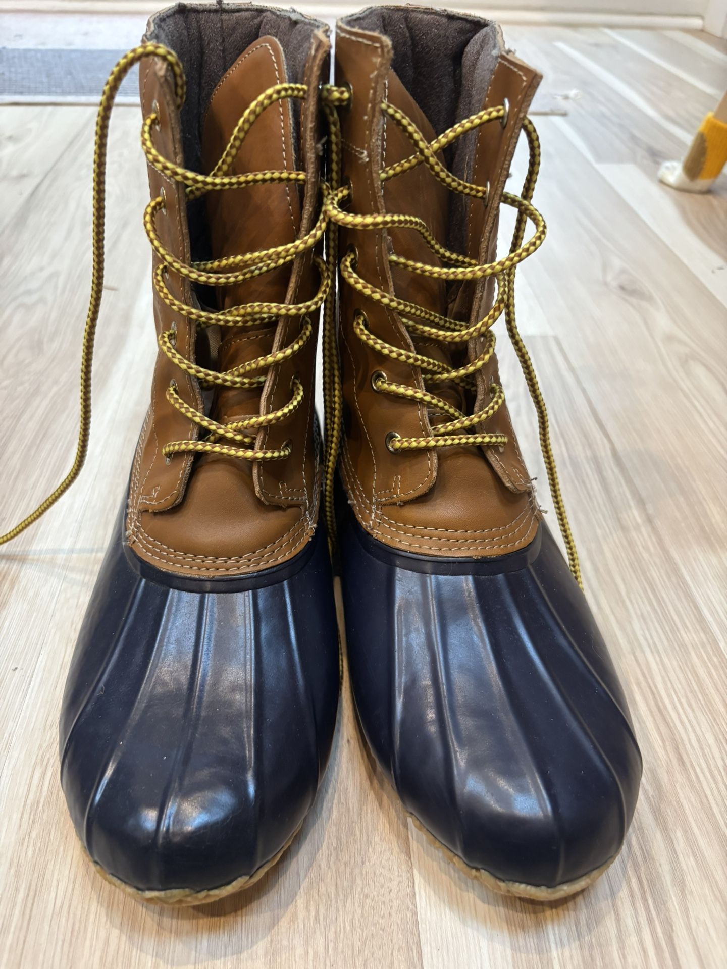 Lands End Womens Size 9.5B Duck Boots Ankle Lace Up Brown Waterproof