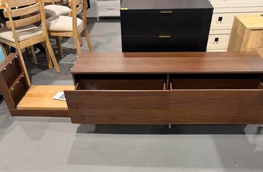 New-WOODTIME 89.4" W TV Stand with 3-Color Light for TVs up to 85 Inches, Modern Entertainment Center with Drawers and Glass Shelves, Long Media Conso