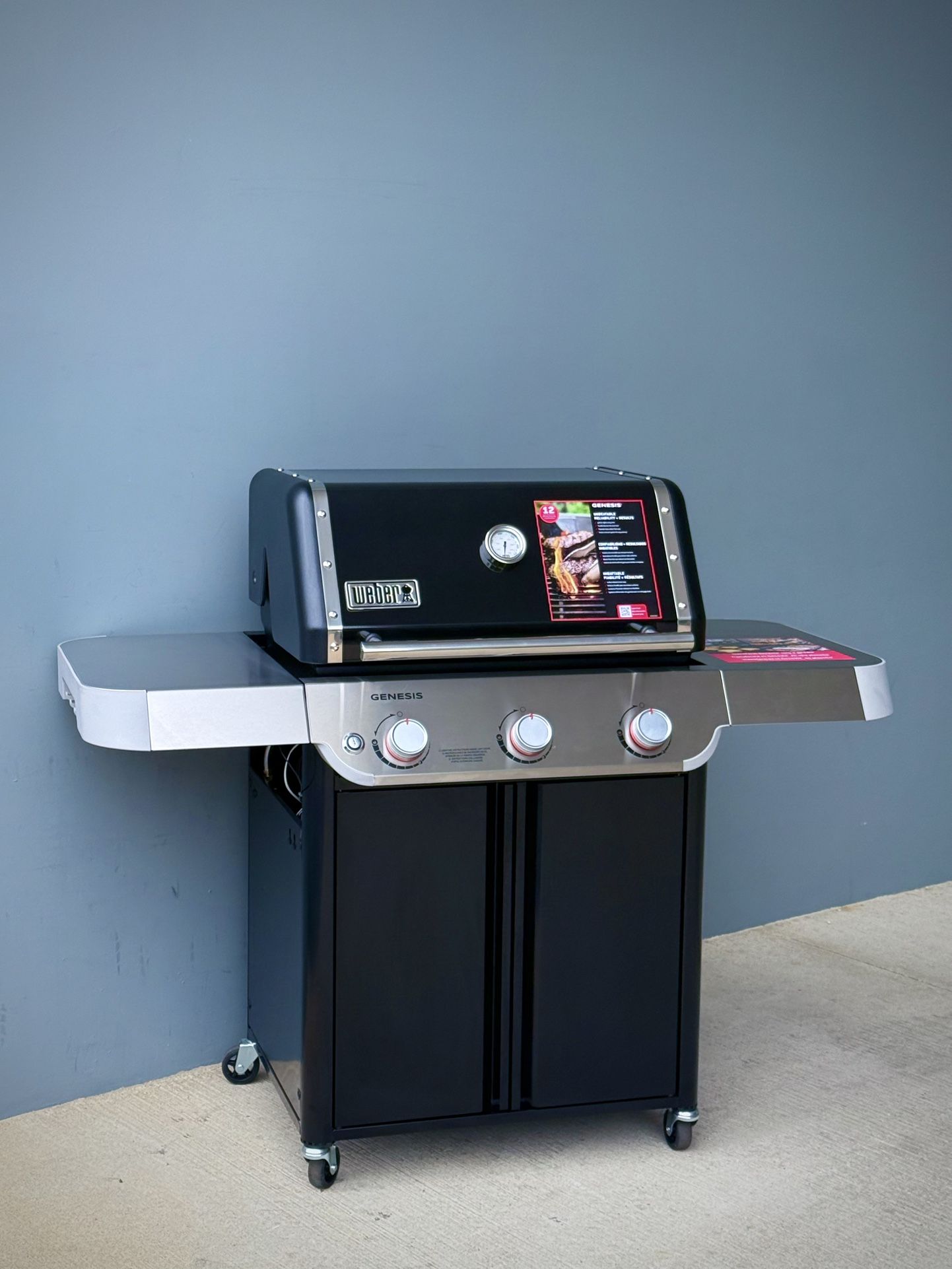 Brand new Weber Genesis E-315 3-Burner Natural Gas Grill in Black with Cast-Iron Grates