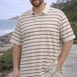 Foundry Supply Co Men’s 3XLT Striped Polo Shirt Cotton Big Tall