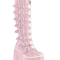 Demonia SWING-815 PLATFORM KNEE HIGH BOOTS