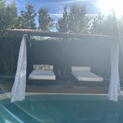 Roofing Patio Pool Backyard Pergola Black Wood  Cabana Shade Custom Made 8x10