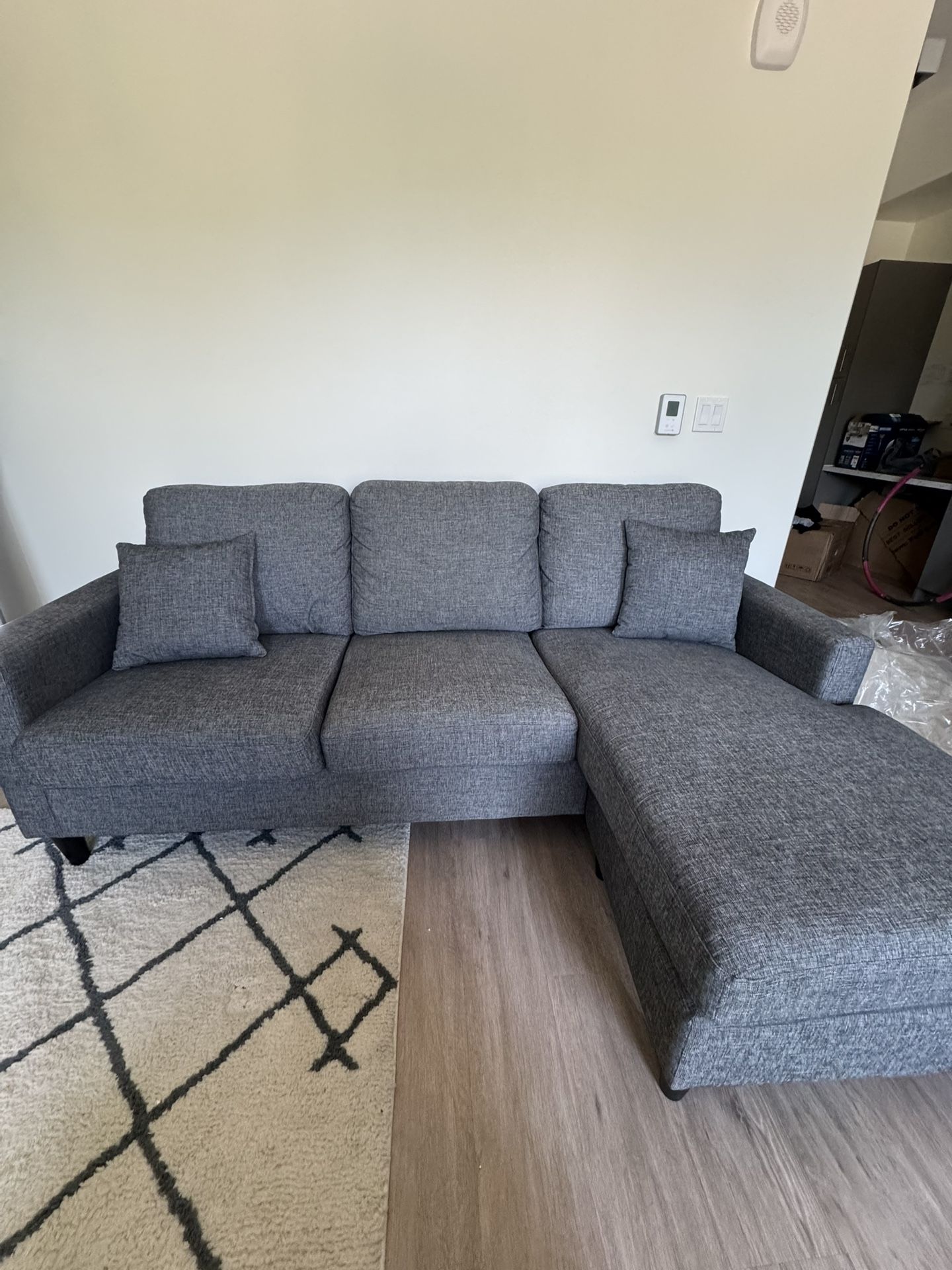 Gray Sofa With Chaise