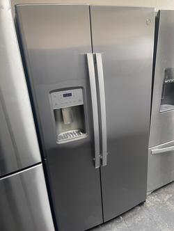 GE Slate Side by Side Refrigerator w/ Ice Maker + Digital Dispenser