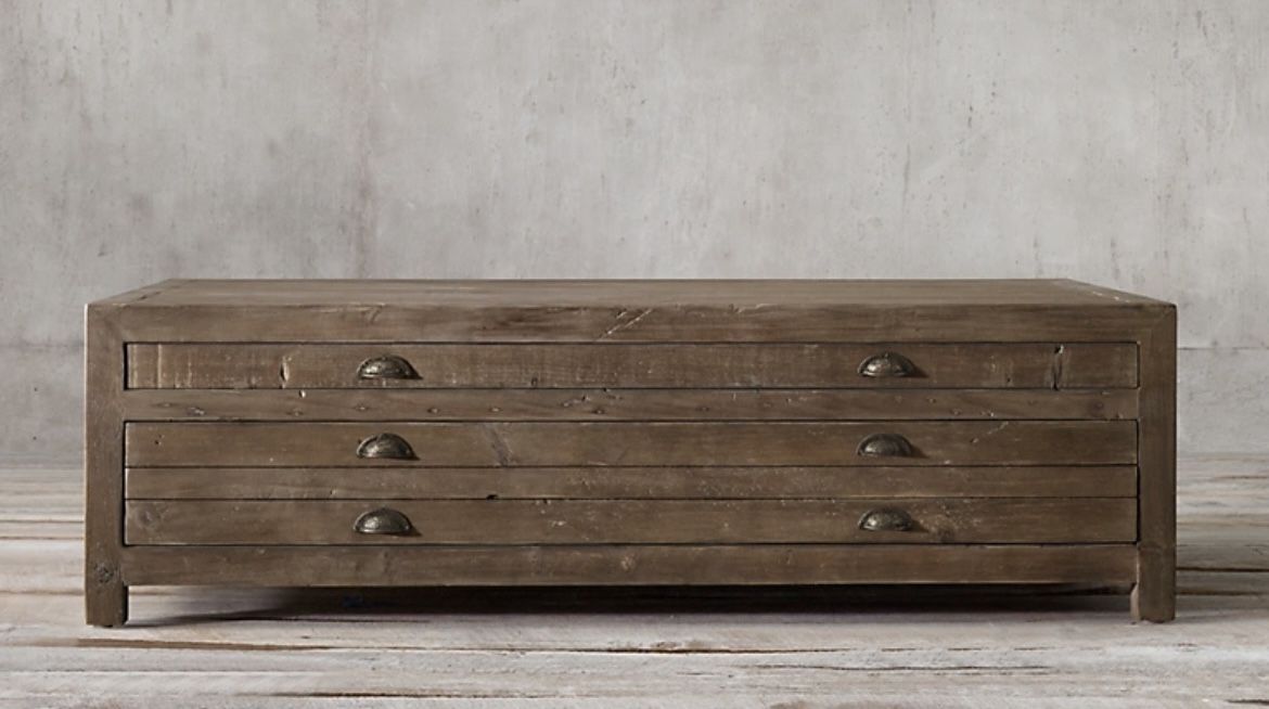 Like New!! Restoration Hardware PRINTMAKER'S COFFEE TABLE