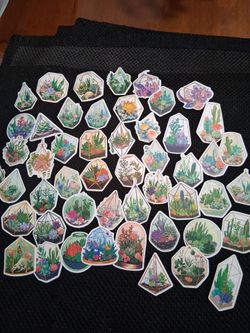 Plant Terrarium stickers-  all 50 for $8