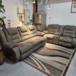 Brown Reclining Living Room Set 