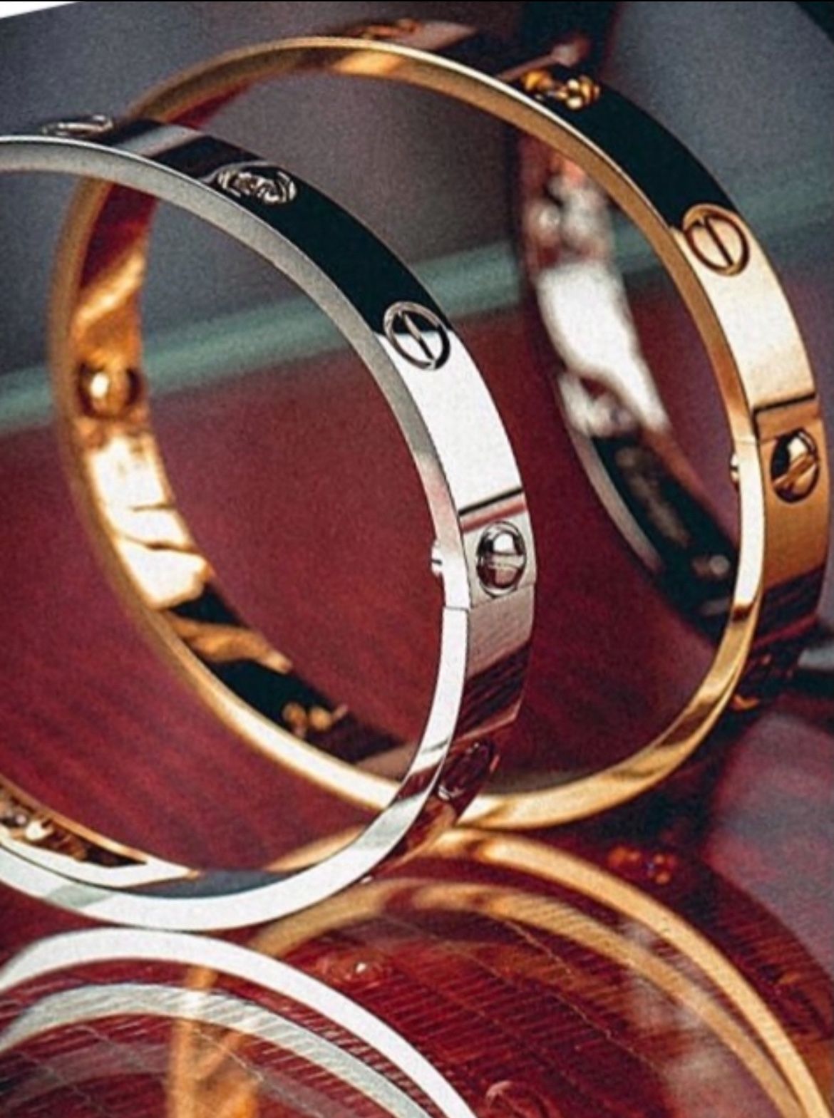 Bracelet Bangle Yellow & White Gold Pair