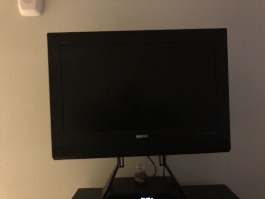 Sanyo 32 inch flat screen tv on a stand