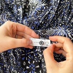 Poupette St Barth Women’s Sz S Black & Blue Fireworks Stars Shirt Mini Dress

