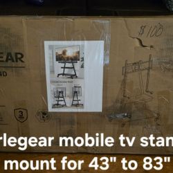 New Mobile TV Stand With Soundbar Mount 