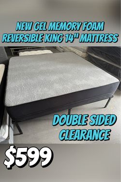 New Gel Memory Foam Reversible King 14” Mattress