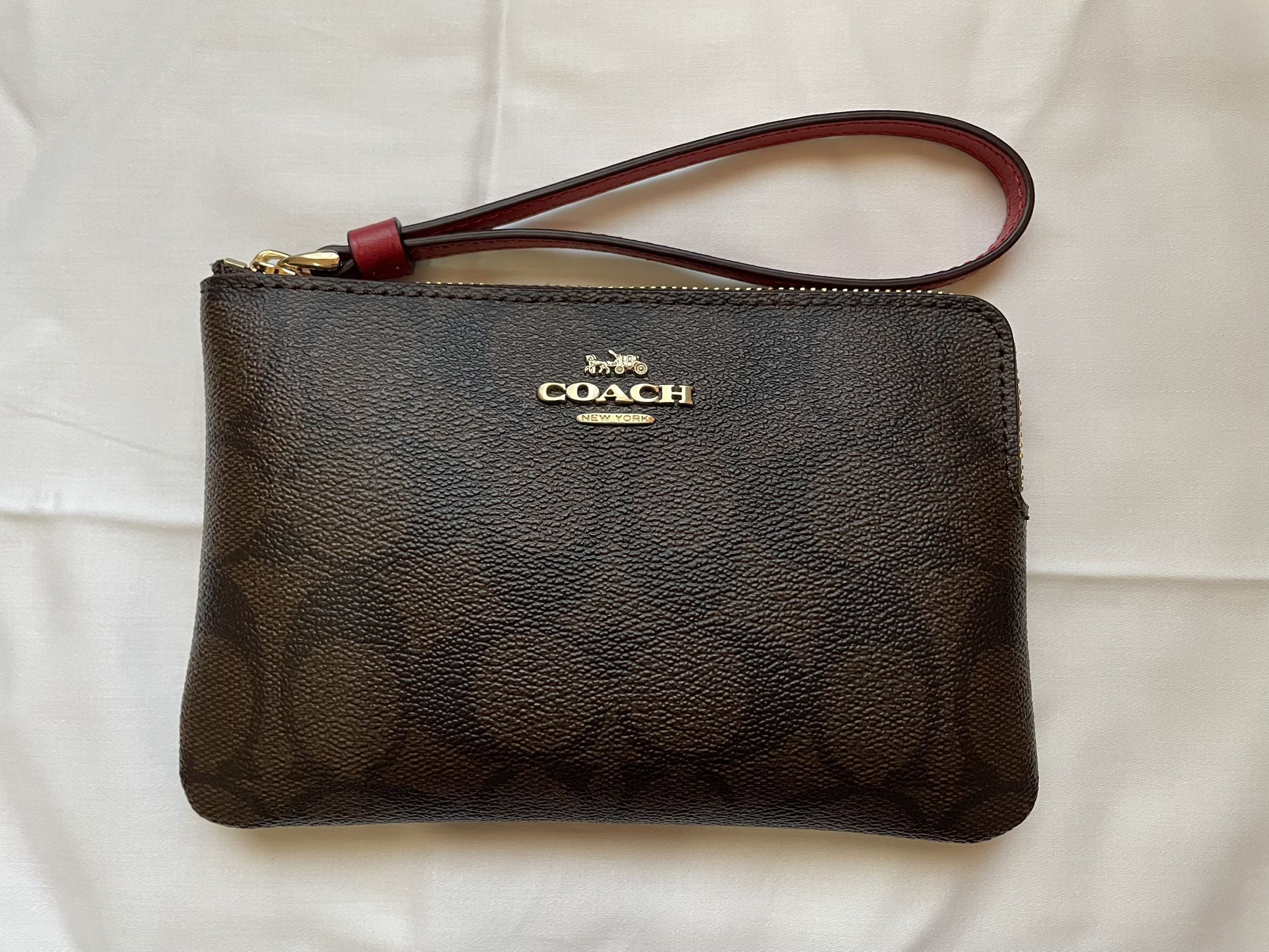 Classic Leather Coach Wristlet