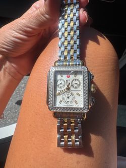 Michele two toned .60 carat diamond women’s watch