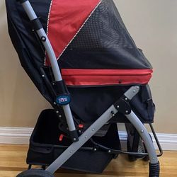 HPZ PC8853 Pet Rover Convertible Dog Cat Pet Stroller Travel Carriage |Black Red