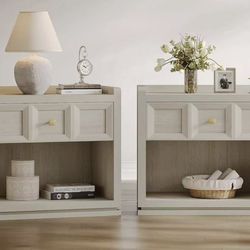 New assembled Night Stand Set 2, 26" Wide Nightstands with Drawer, Large Queen Size Nightstands Set of 2, Modern Bedside Table for Bedroom, Side End T