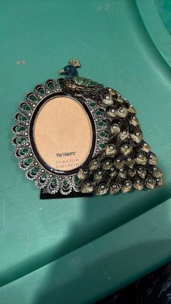 Pier Imports 2.5x3.5” Heavy Jeweled Peacock Frame