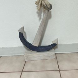 Wooden Anchor On A Base 