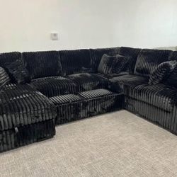 🛋️NEW!! Corduroy Sleeper Sectional Sofa STILL IN BOX 📦 