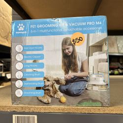 PET GROOMING KIT & VACUUM PRO M4 6-in-1 multifunctional detachable accessories