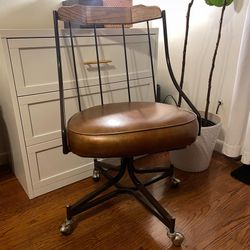 Vintage MCM Industrial Swivel Roller Office Chair