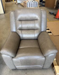 Mason Leather Power Recliner with Power Headrest – Brand New