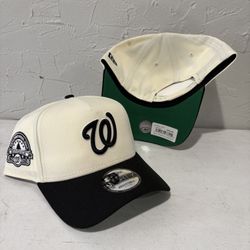 MLB New Era Washington Nationals Patch Off White Black 9forty A Frame SnapBack Hats 