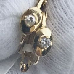 Dainty 18K Yellow Gold, 0.06 Carats t.w. Diamond Earrings