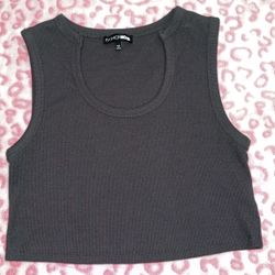 Fashion Nova Dark Grey Crop Top