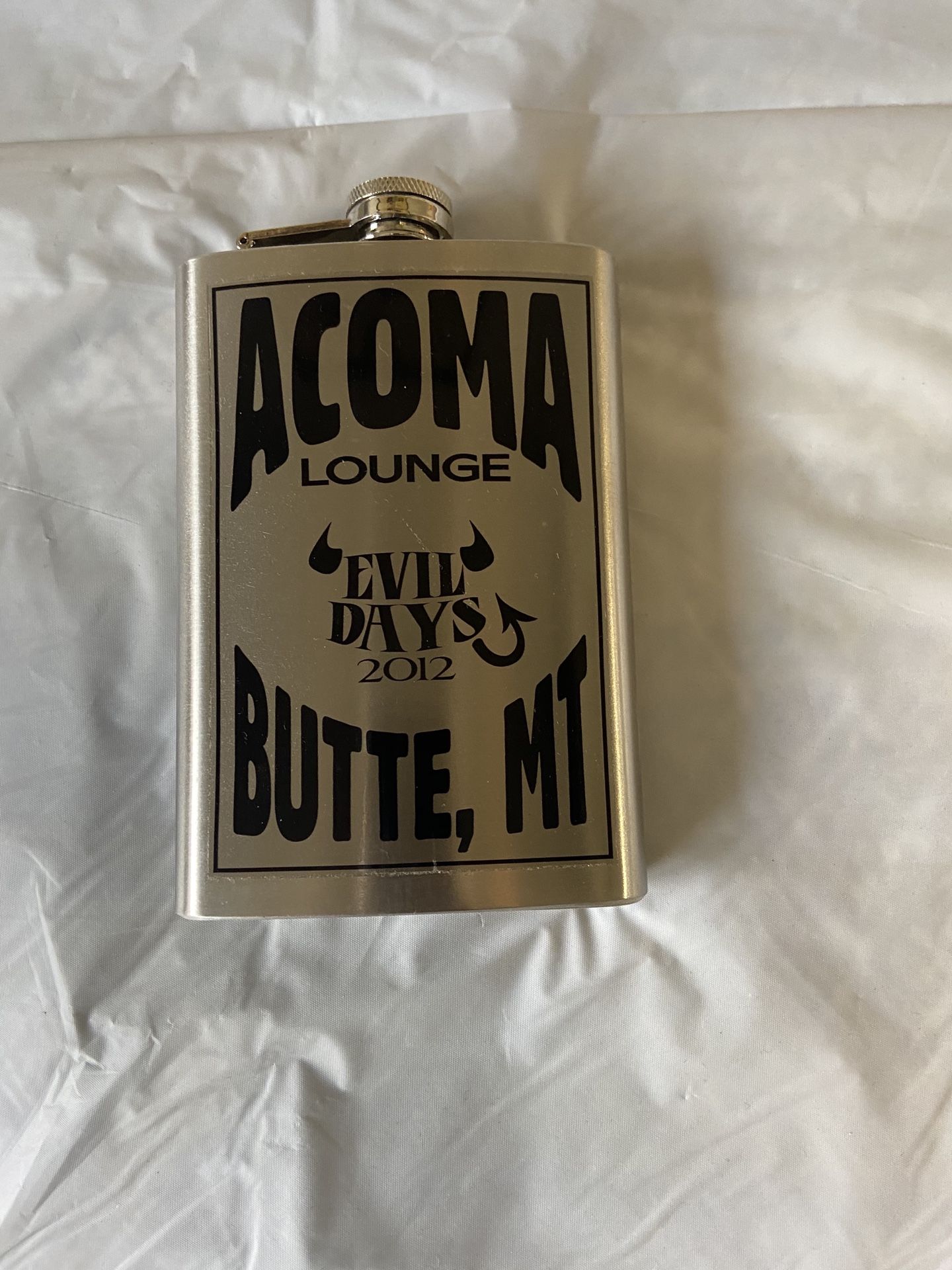 Flask. Acoma lounge, Butte MT. Evil Kneivel Days 2012